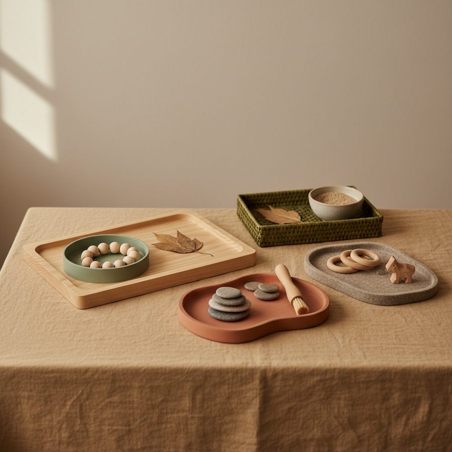 Set of Four Activity Trays